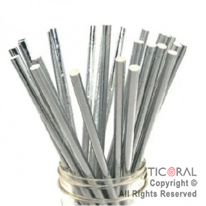 SORBETE POLIPAPEL METALIZADO PLATA X 25